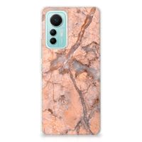 Xiaomi 12 Lite TPU Siliconen Hoesje Marmer Oranje - thumbnail