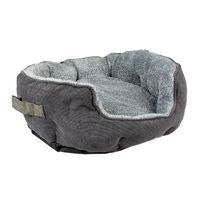 Duvo+ mand ovaal corduroy ash zwart/grijs L - 76x58x24cm