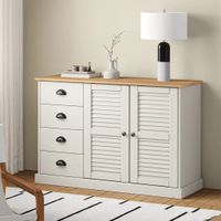 Dressoir met lades VIGO 113x40x75 cm massief grenenhout wit