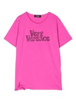 Versace Kids t-shirt en coton à logo strassé - Rose - thumbnail