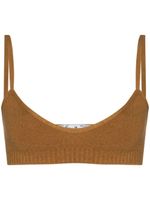 Off-White brassière en maille fine - Marron