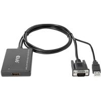 club3D CAC-1720 HDMI / USB / VGA Adapter [2x VGA-stekker, USB-stekker - 1x HDMI-bus] Zwart Met USB, Schroefbaar, Vergulde steekcontacten 0.6 m - thumbnail