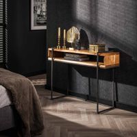 LifestyleFurn Sidetable Trenecia Acaciahout en metaal, 110cm - Massief acacia naturel - thumbnail