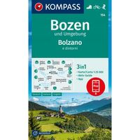 Wandelkaart 154 Bozen und Umgebung - Bolzano e Dintorni | Kompass - thumbnail