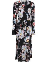 DVF Diane von Furstenberg robe portefeuille Tilly à fleurs - Noir