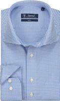 Sleeve7 Heren Overhemd Blauw Fijne Ruit Poplin Slim Fit