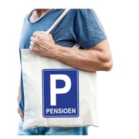 Pensioen katoenen kado tas beige voor heren   -