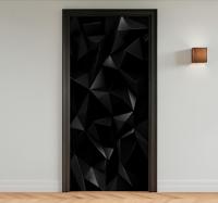 3d zwarte blokken deursticker