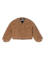 Dolce & Gabbana Kids veste bomber à plaque logo - Marron