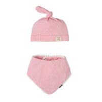 Petit Filippe geschenkset muts + bandana stip roze