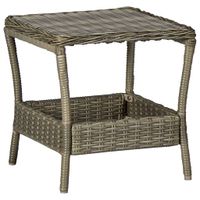 Tuintafel 45x45x46,5 cm poly rattan bruin - thumbnail