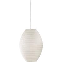LED Hanglamp - Hangverlichting - Trion Ponton - E27 Fitting - Ovaal - Mat Wit - Papier