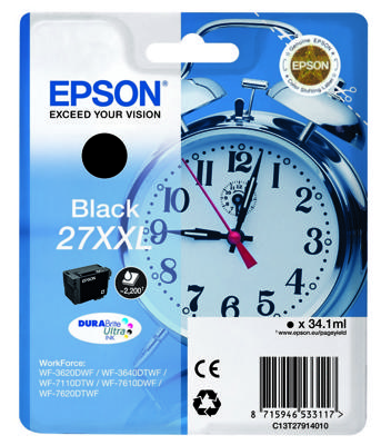 Epson Alarm clock 27XXL DURABrite Ultra Origineel Zwart 1 stuk(s) Epson Alarm clock 27XXL DURABrite Ultra Origineel Zwart 1 stuk(s)