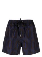 DSQUARED2 short de bain à logo imprimé - Bleu