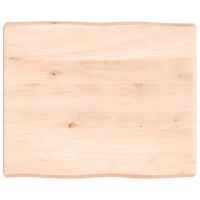 Tafelblad natuurlijke rand 60x50x6 cm massief eikenhout