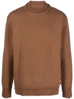 Maison Margiela pull en maille à coudières - Marron