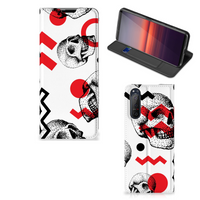 Mobiel BookCase Sony Xperia 5 II Skull Red - thumbnail