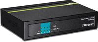 TRENDnet TPE-TG50G 5-poorts Gigabit PoE+ Switch, 31 watt PoE totaal vermogen, 10 Gbit/s schakelcapaciteit, plug & play, full & half duplex