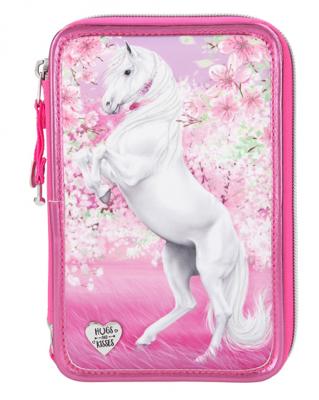 Miss Melody etui Cherry Blossom 20 cm polyester roze 44 delig Miss Melody etui Cherry Blossom 20 cm polyester roze 44 delig