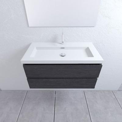 Mueller Brazil badkamermeubel 100cm houtnerf grijs 1 kraangat