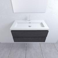 Mueller Brazil badkamermeubel 100cm houtnerf grijs 1 kraangat