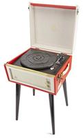 GPO Bermuda Classic Turntable USB With Removable Legs Red Cream