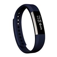 By Qubix - Compatible met Fitbit Alta siliconen bandje, Maat: Large, Lengte: 22CM - Donker blauw - Compatible fitbit bandje