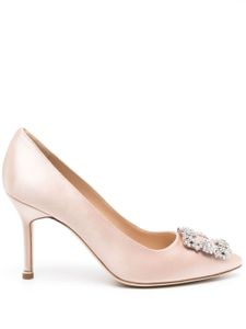 Manolo Blahnik escarpins Hangisi 90 mm en satin - Tons neutres