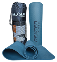 NexGen TPE Yogamat l Fitnessmat l Light Blue l 180 x 61 x 0,8 cm | Incl Draagtas