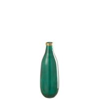 J-Line vaas Goud Boord - glas - groen - small