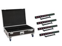 EUROLITE Set 4x LED PIX-12 HCL Bar + Case with wheels