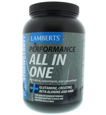 Lamberts All In One Whey Proteine Aardbei (1450g)