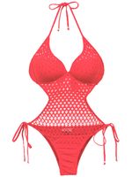 Amir Slama cut out detail swimsuit - Rouge - thumbnail