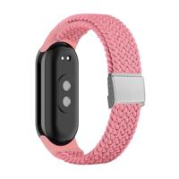 By Qubix - Braided nylon bandje - Roze - Compatible met Xiaomi Smart Band 8 & 9 - Compatible Xiaomi bandje