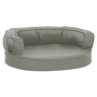 vidaXL Hondenbed ergonomisch linnen-look 60x42 cm grijs, hondenmatras, hondenbed, hondenmand, hondenmatrassen, hondenbedden, hondenmanden, hondenbank
