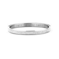 CO88 Collection Sparkle 8CB 90306 Stalen Bangle met Kristallen - One-size (58x49x6 mm) - Zilverkleurig / Wit