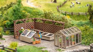 NOCH 66805 H0 Laser-Cut decor-set in de tuin Bouwpakket