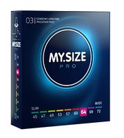 MySize PRO 64mm - Ruimere XXL Condooms 3 stuks - thumbnail