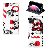 Mobiel BookCase Apple iPhone 11 Pro Max Skull Red - thumbnail