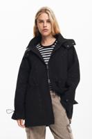 Waterdichte parka met capuchon - BLACK - XS