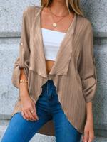 Plain Casual Shawl Collar Loose Jacket - thumbnail