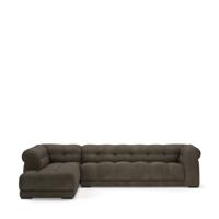 Rivièra Maison Hoekbank 'Cobble Hill' Links, Celtic Weave, kleur Mud