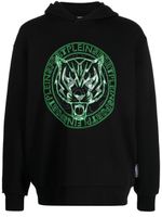 Plein Sport hoodie à logo imprimé - Noir