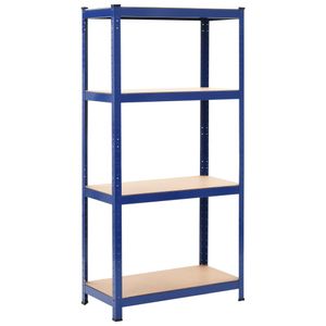 Opbergrek 80x40x160 cm staal en MDF blauw