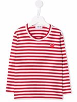 Comme Des Garçons Play Kids t-shirt rayé à manches longues - Rouge