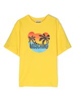 Moschino Kids t-shirt en coton à logo imprimé - Jaune