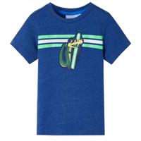 Kindershirt 128 gemêleerd donkerblauw, kinderkleding, meisjeskleding, leuke kinderkleding, jongenskleding, hippe kinderkleding, stoere kinderkleding