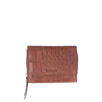 LouLou Essentiels Vintage Croco Silver Wallet Small Cognac LouLou Essentiels Vintage Croco Silver Wallet Small Cognac