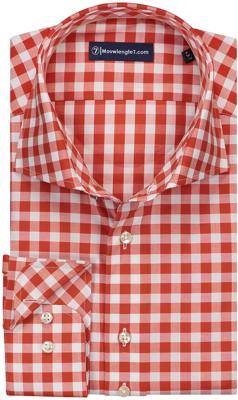 Sleeve7 Heren Overhemd Gebrand Oranje Geruit Sleeve7 Heren Overhemd Gebrand Oranje Geruit