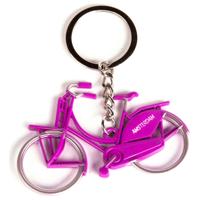 Matix Sleutelhanger Amsterdam Fiets 7 Cm Staal Fuchsia